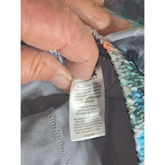 RBX Performance Womens 2-in-1 Running Shorts Multi Color Mosaic Print Size Large - Picture 4 of 6